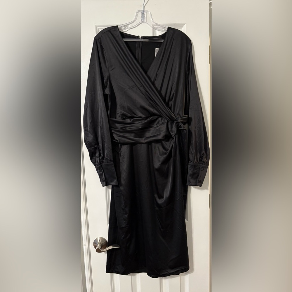 NWT Lane Bryant Black Wrap Dress